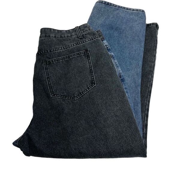 Shein curve spliced blue and black jeans size 1XL - Picture 11 of 14